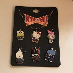 hello kitty x hero academia interchangeable necklace